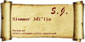 Slemmer Júlia névjegykártya